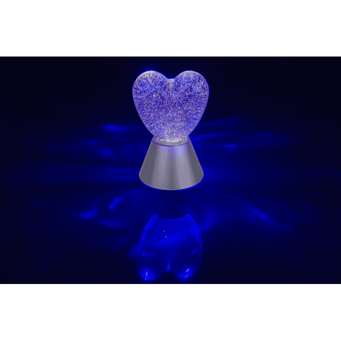 Glitter-Leuchte „Herz“, mit rotem Glitter,