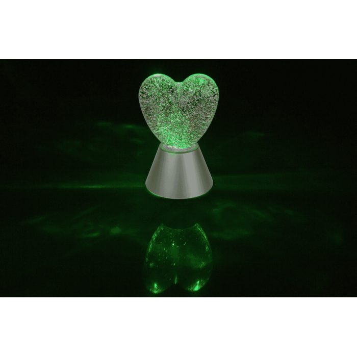 Glitter-Leuchte „Herz“, mit rotem Glitter,