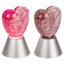 Glitter-Leuchte „Herz“, mit rotem Glitter,