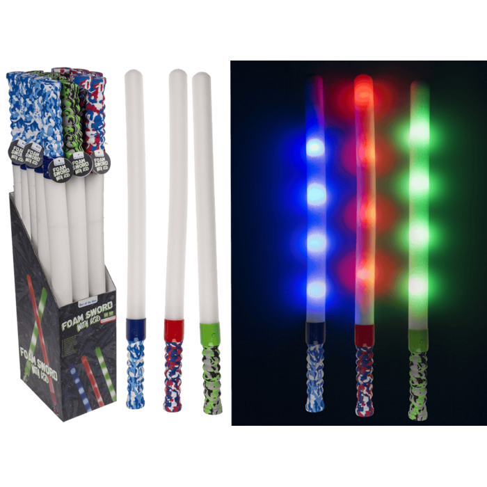 Schaumstoffschwert mit LED, 66,5 cm.