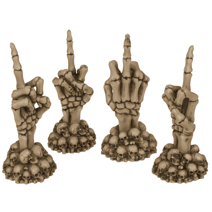 Skeletthand, Fuck Off, auf Totenkopfbasis,
