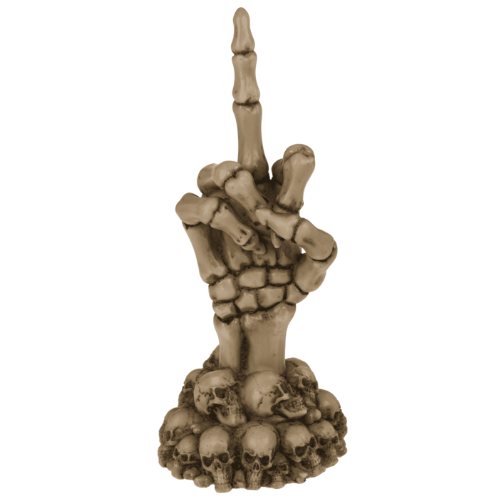 Skeletthand, Fuck Off, auf Totenkopfbasis,