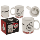 Becher, Fuck off, aus Keramik, 8 x 10 cm,