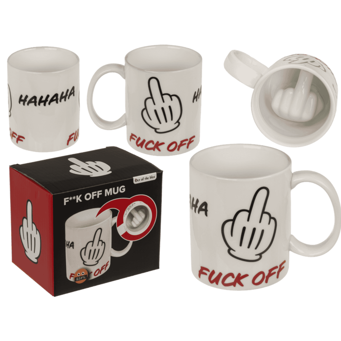 Becher, Fuck off, aus Keramik, 8 x 10 cm,