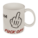 Becher, Fuck off, aus Keramik, 8 x 10 cm,
