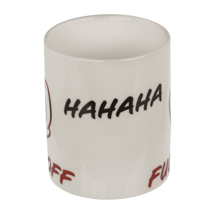 Becher, Fuck off, aus Keramik, 8 x 10 cm,