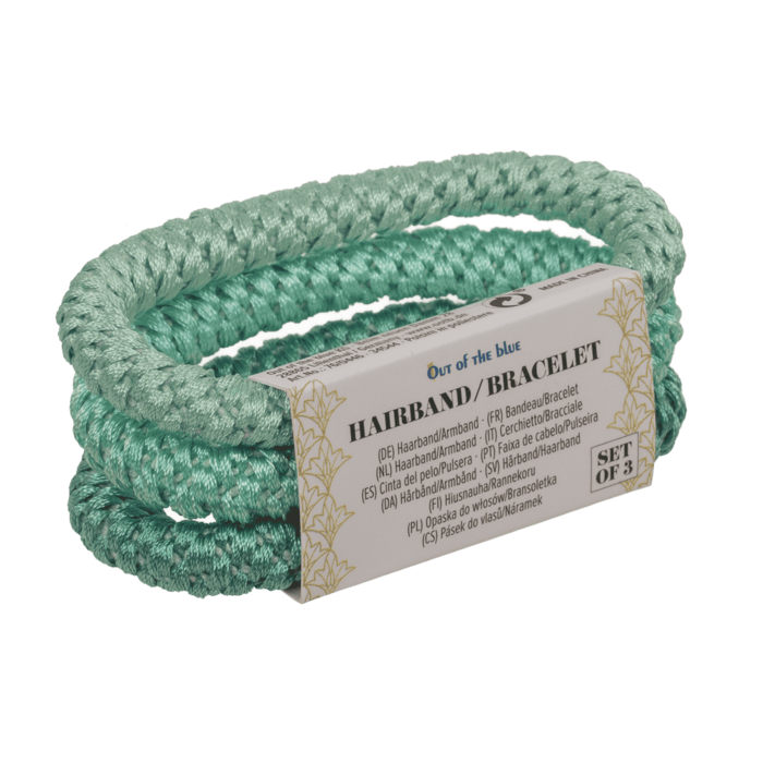 Textil-Haarband/Armband, Blue Shades,