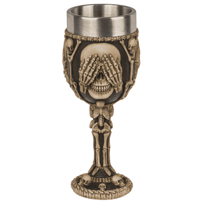 Becher, Totenkopf, mit Edelstahleinsatz,