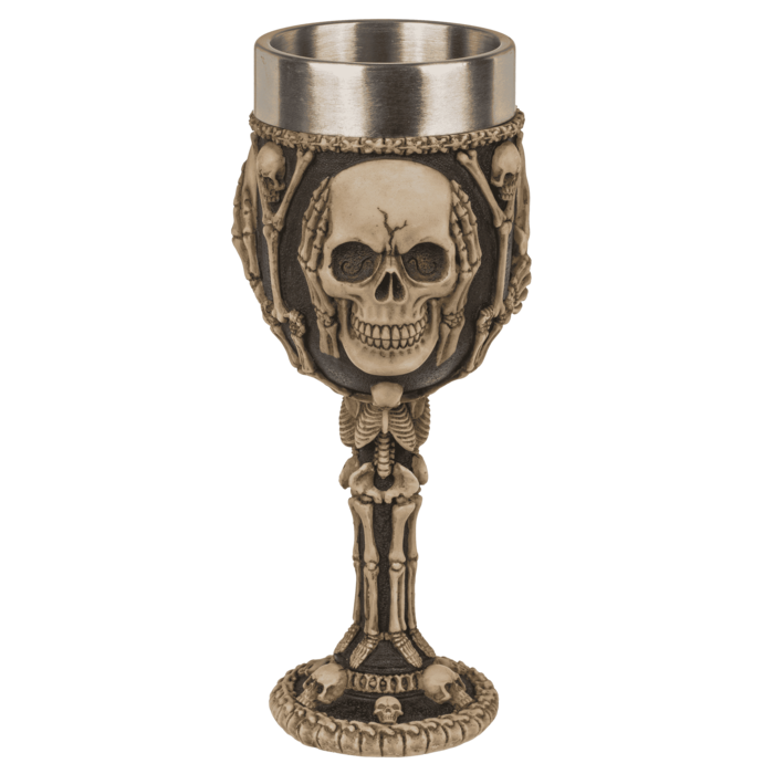 Becher, Totenkopf, mit Edelstahleinsatz,