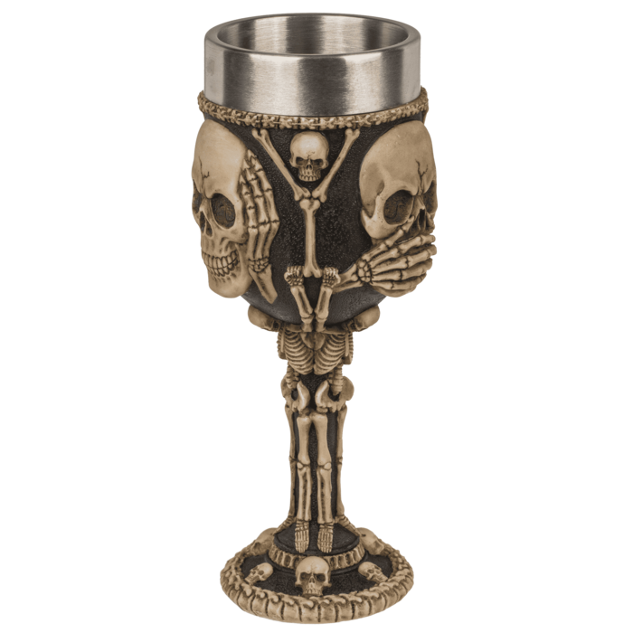 Becher, Totenkopf, mit Edelstahleinsatz,