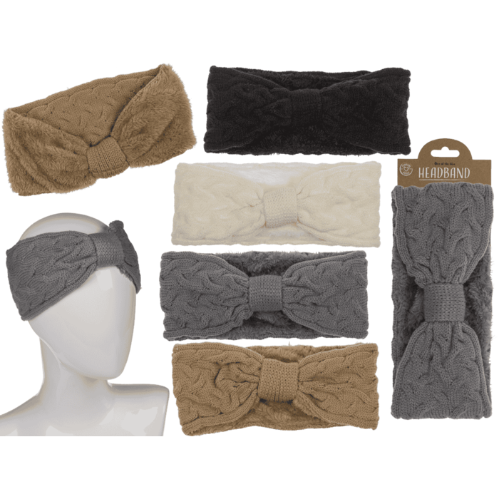 Damen Winter-Stirnband, mit Innenfutter,