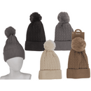 Damen-Winter-Beanie mit Kunststoffbommel,