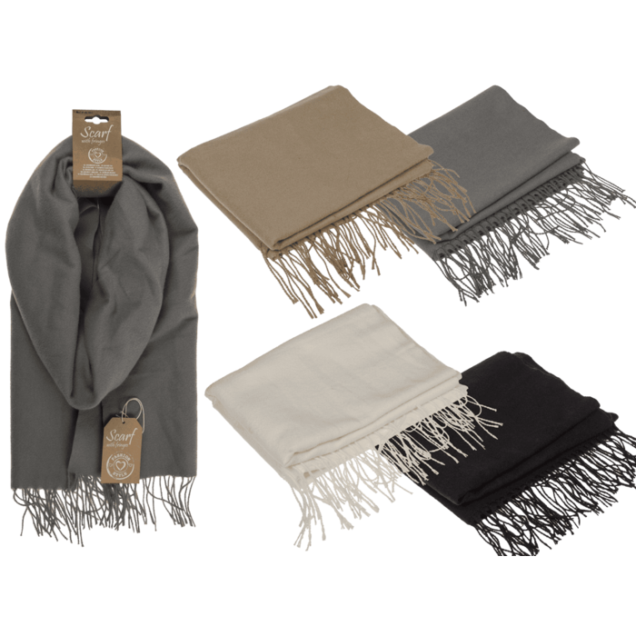 Winter Schal mit Fransen,