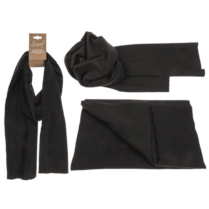 Unifarbener Schal, schwarz, 30 x 170 cm,