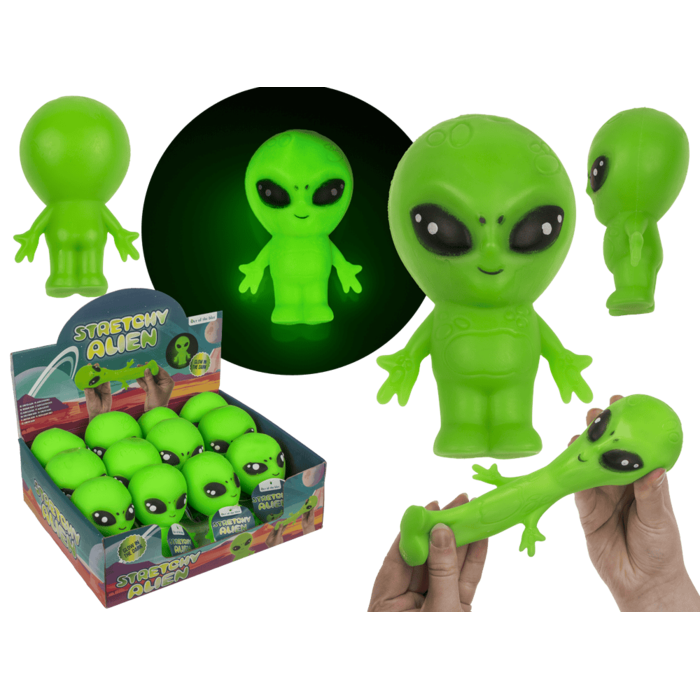 Stretch-Alien, Glow in the Dark, 8 x 12 x 6 cm,