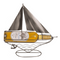 Metall-Flaschenhalter, Segelboot,