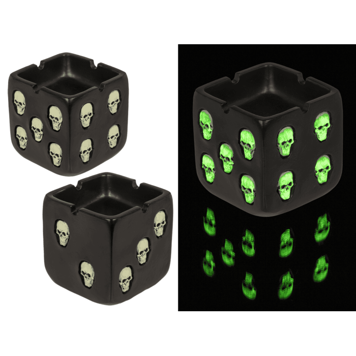 Aschenbecher, Totenkopf, Glow in the Dark,
