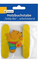 Holzbuchstabe "Teddy-Bär", selbstklebend, H