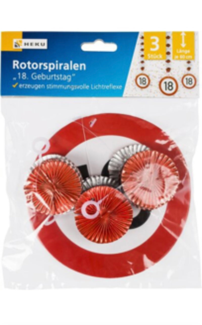 3 Rotorspiralen mit Schildern, Länge je 60cm, 18