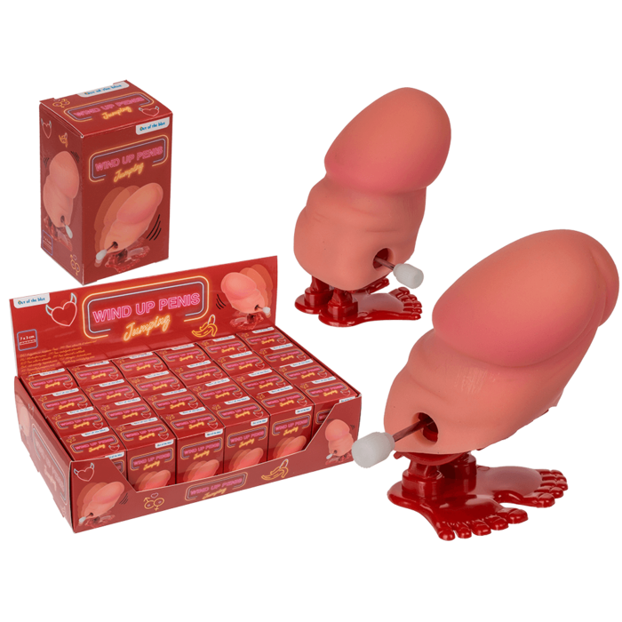 Aufziehbarer, hüpfender Penis, ca. 7 x 3 cm,