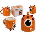 Becher, Monster, verkehrt herum, orange,