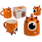 Becher, Monster, verkehrt herum, orange,