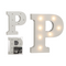 Beleuchteter Holz-Buchstabe P, mit 7 LED,