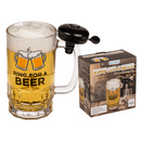 Bierglas mit Klingel, ca. 14 x 14,5 cm,