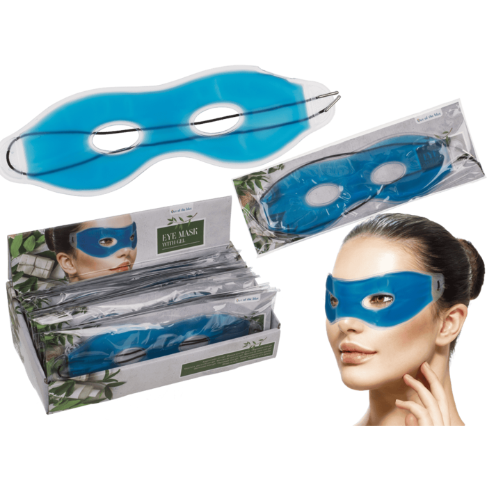 Blaue Augenmaske mit Gel, ca. 24 cm,