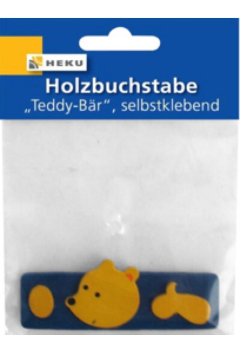 Holzbuchstabe "Teddy-Bär", selbstklebend, -