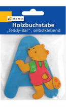 Holzbuchstabe "Teddy-Bär", selbstklebend, A