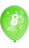 5 Zahlenballons, Ø 25cm, bunt sortiert, 8