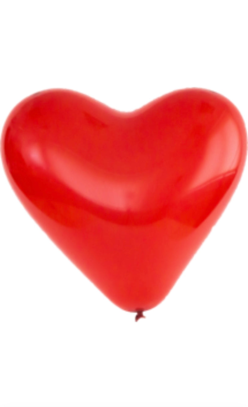 4 Herzballons, Ø 30cm, rot