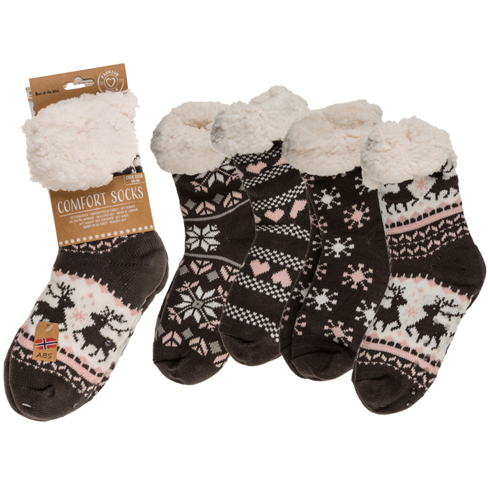 Damen-Hüttensocken, Dark Ice Flower & Ornaments,