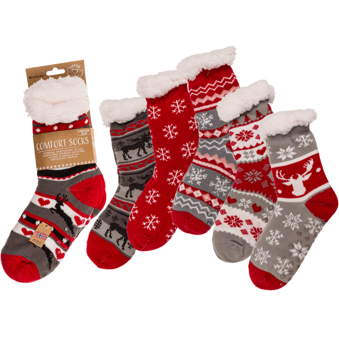 Damen-Hüttensocken, Ice Flower & Reindeer,