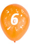 5 Zahlenballons, Ø 25cm, bunt sortiert, 6