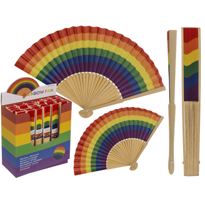 Fächer, Pride, ca. 21 cm, aus Bambus,