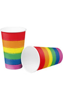 10 Pappbecher "Rainbow Cup" mit Motiv, 0,473l/16oz