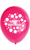 5 Ballons mit Motiv, Ø 25cm, bunt sortiert, Birthday Dots