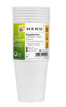 20 Pappbecher,weiß,0,2l,Frischfaser,ca.223g/m²,be green