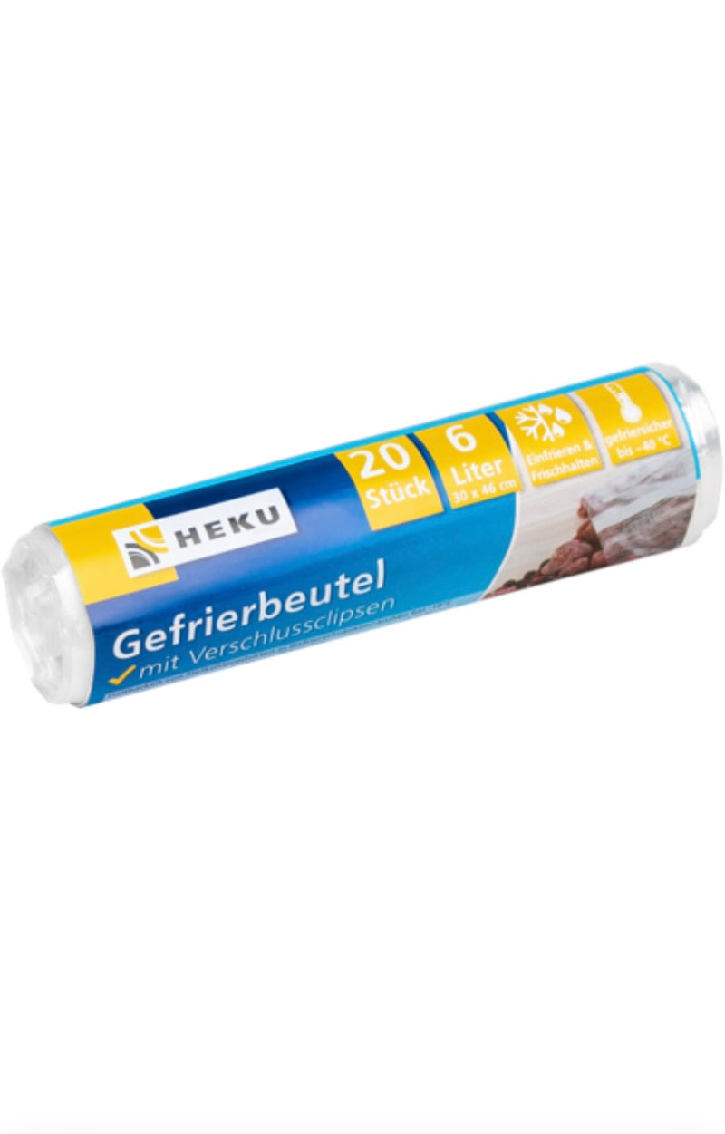 20 Gefrierbeutel, 6l, mit Beschriftungsfeld, Rolle, LDPE, ca.28µ