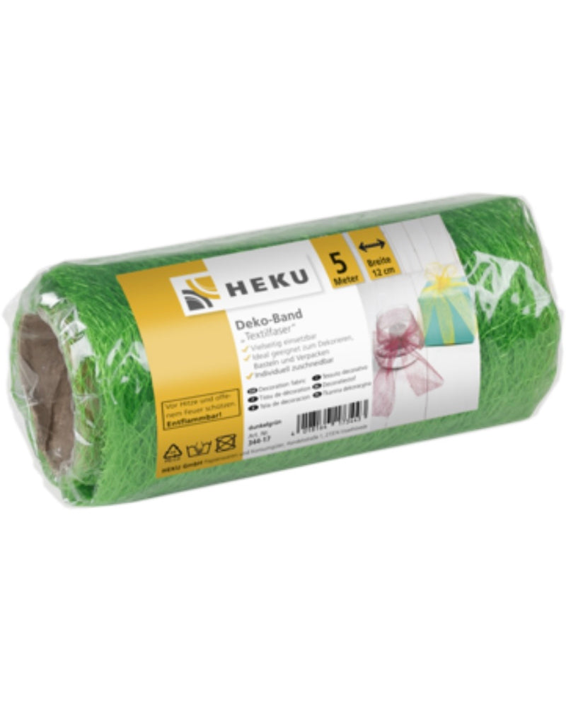 Deko-Band "Textilfaser", 5m*12cm, auf Rolle, dunkelgrün