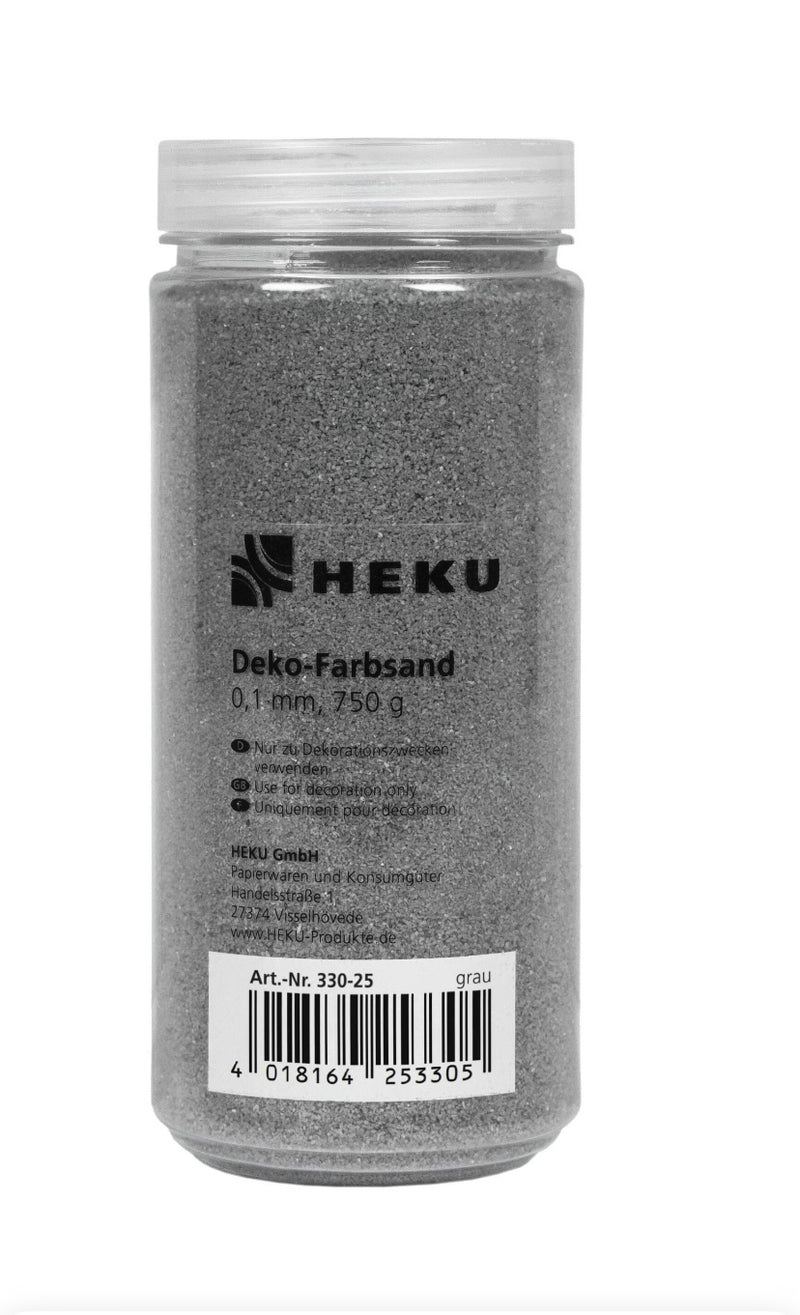Deko-Farbsand, 0,1mm, ca. 750g, in Zylinderdose, grau