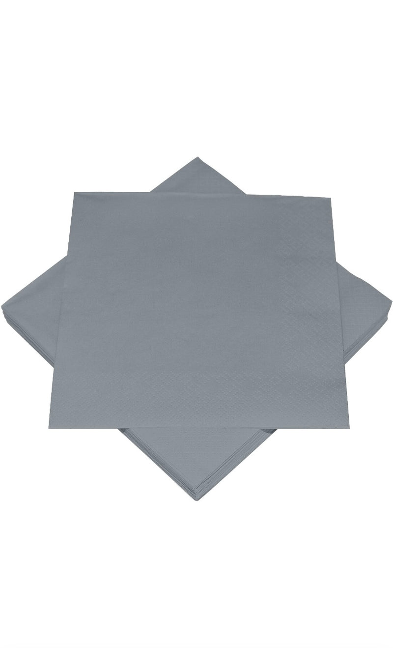 20 Servietten "uni", 3-lagig, 33*33cm, grau