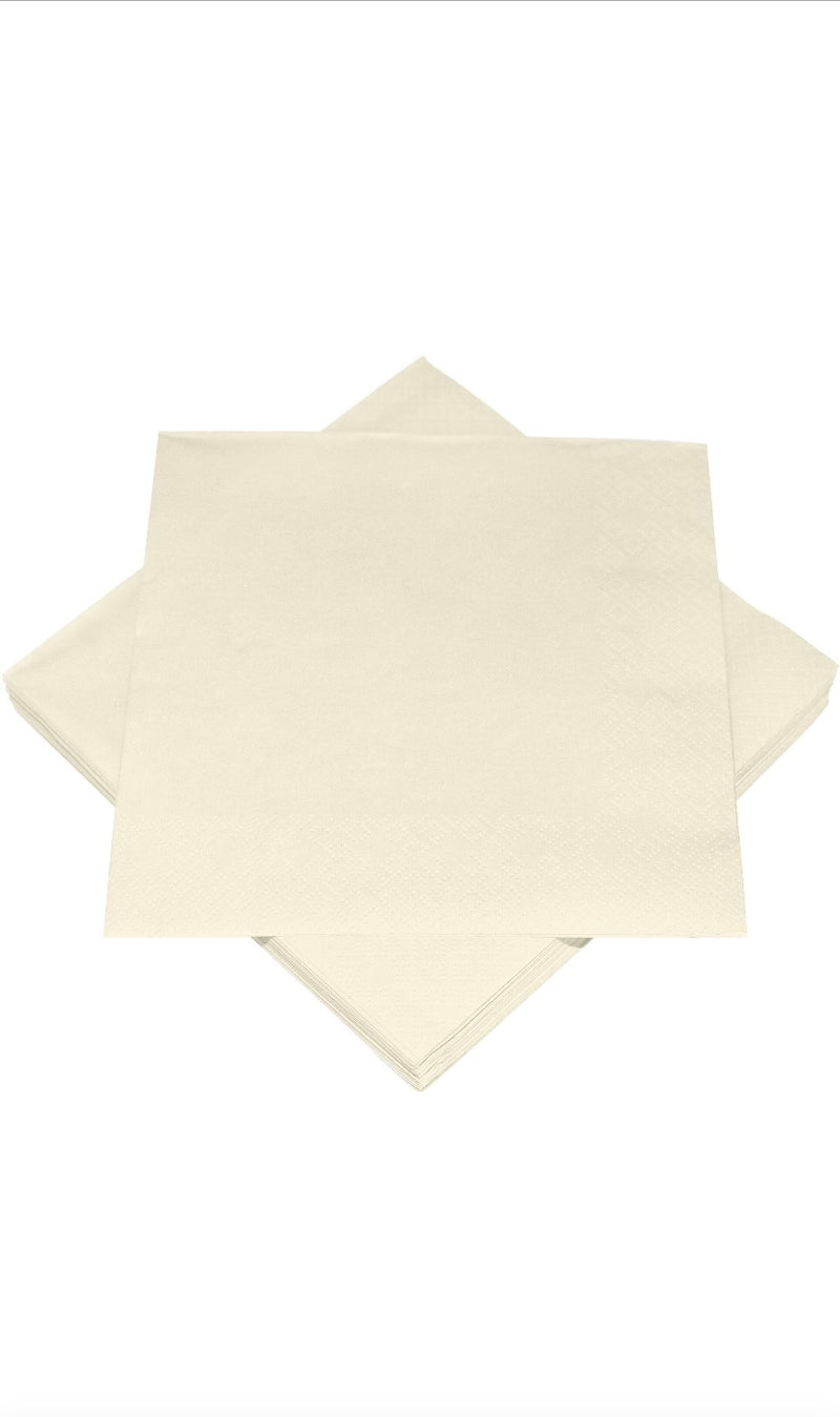 20 Servietten "uni", 3-lagig, 33*33cm, creme