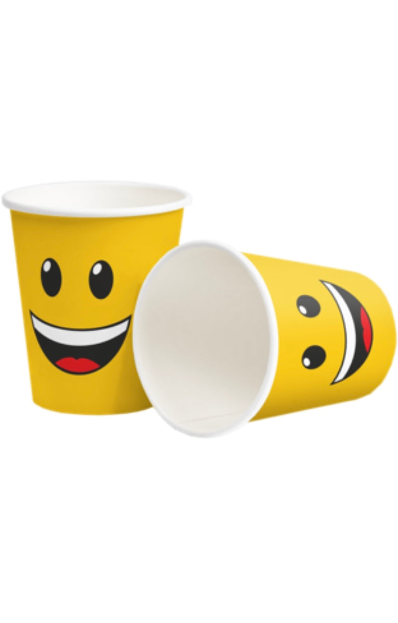 10 Pappbecher mit Motiv, 0,25l, Smiley