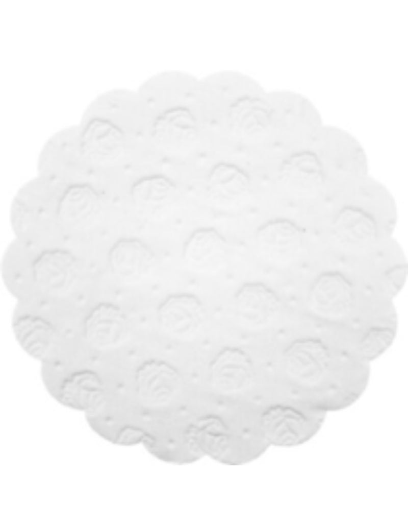 20 Tassen-/Glasuntersetzer, Ø 9cm, Tissue, weiß
