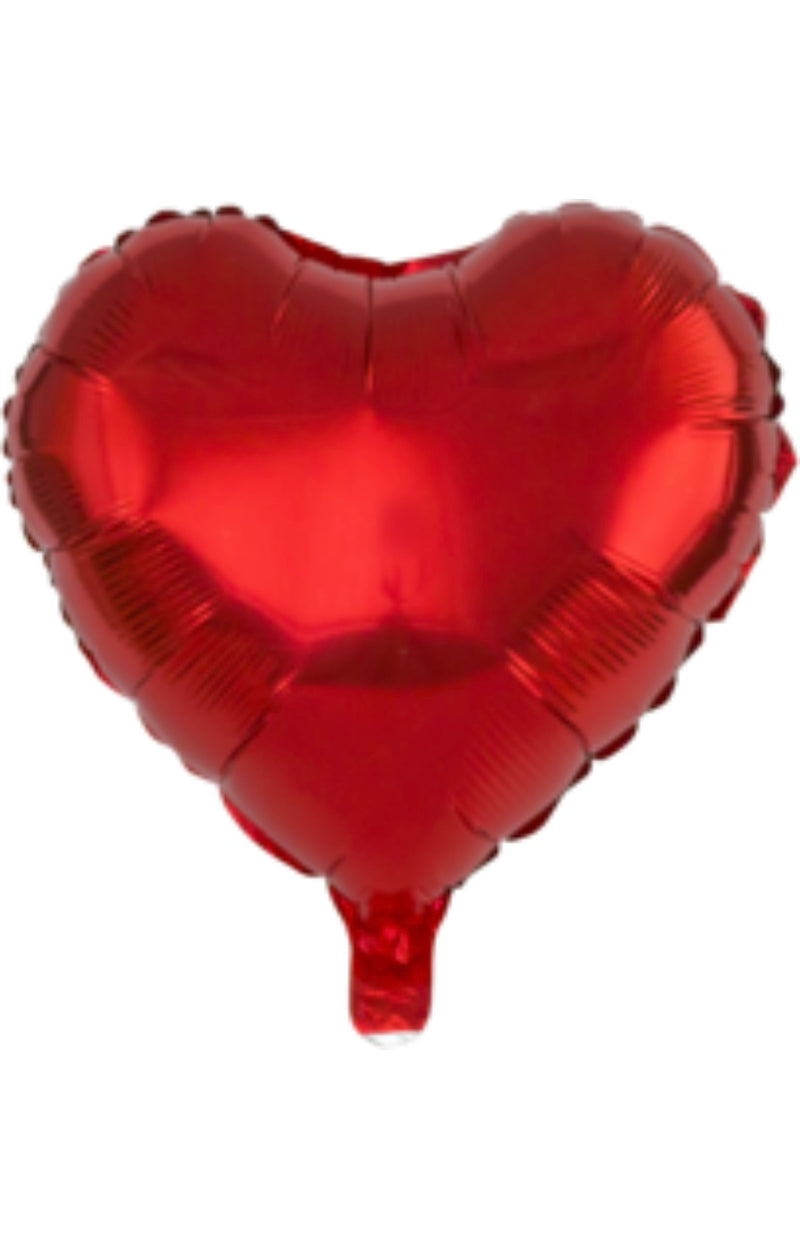 Folienballon "Herz", Ø 45cm, rot, mit Aufblashalm