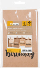 6 Geschenktüten, Kraftpapier, braun, 21*12*6cm, ca. 60g/m²