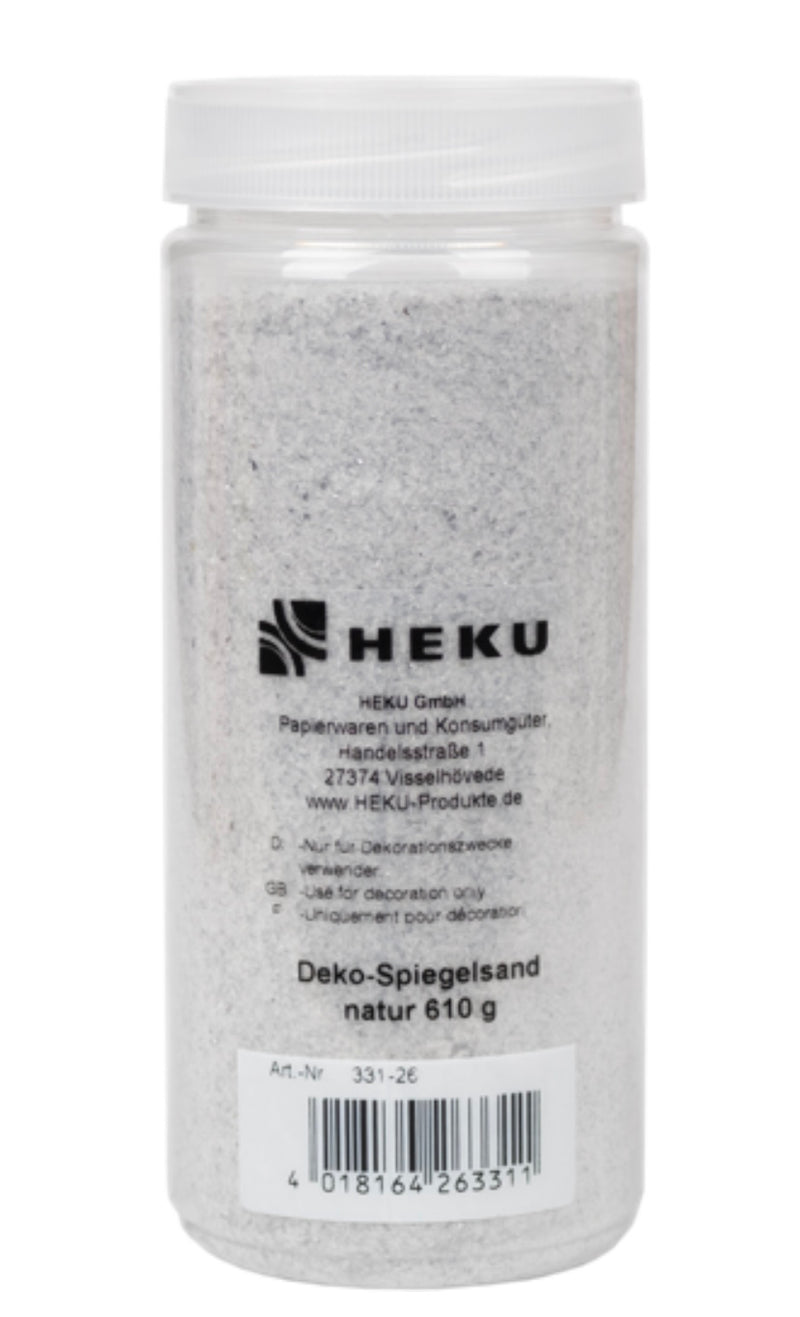 Deko-Spiegelsand, 0,1-0,5mm, ca. 610g, in Zylinderdose, natur